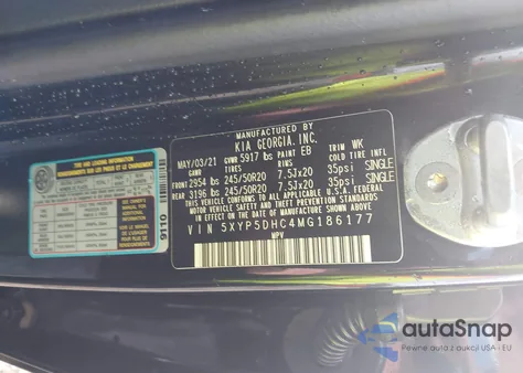 2021 Kia Telluride Sx из США, поврежденный, VIN 5XYP5DHC4MG186177